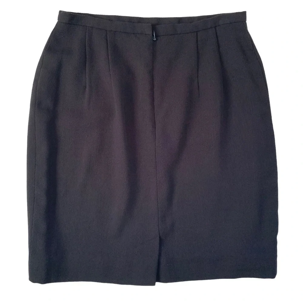 VINTAGE Holt Renfrew 100% Pure Virgin Wool Pencil Skirt Size 10 - Picture 2 of 9